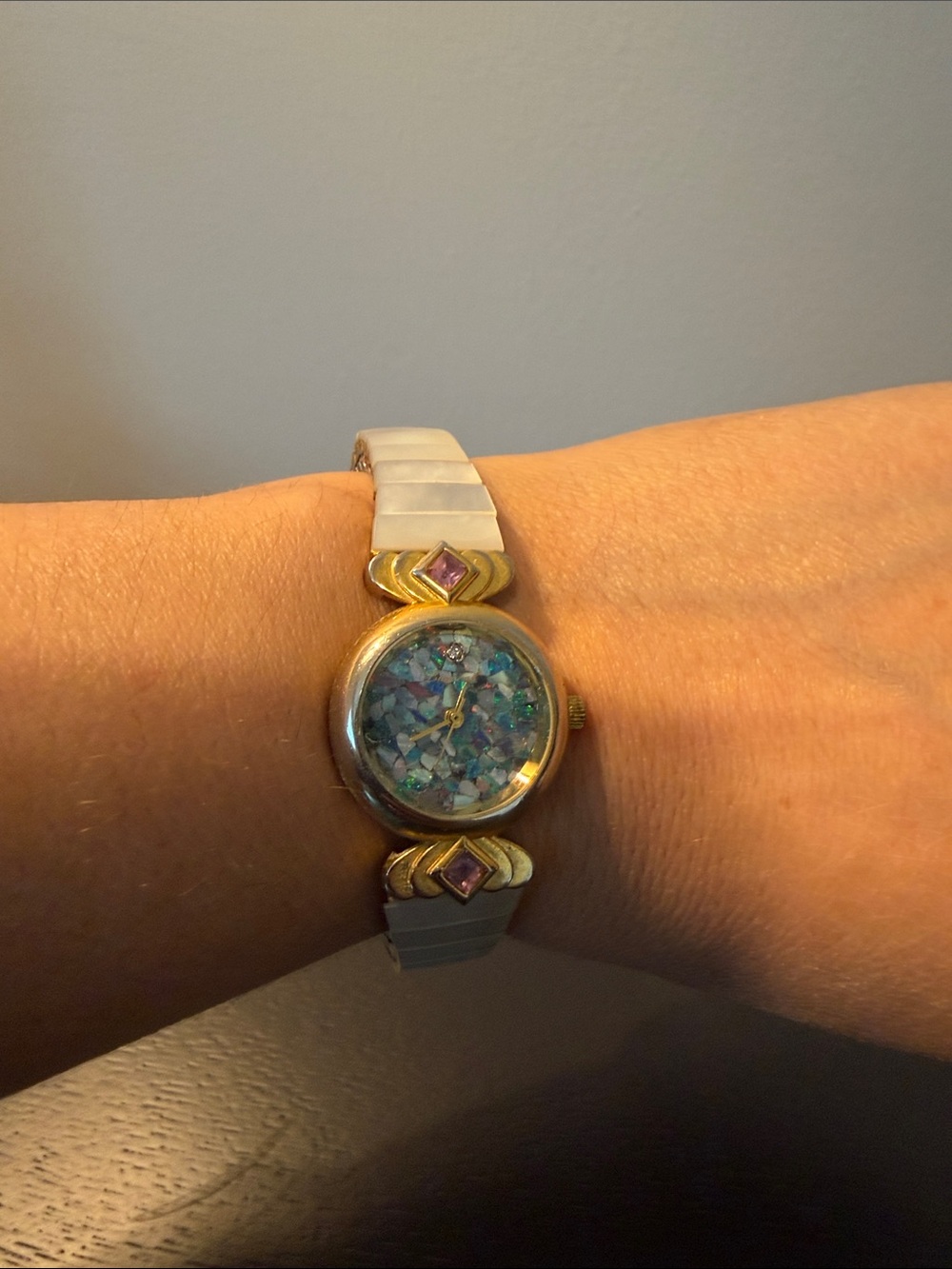 Vintage Lucoral diamond Mosaic quartz watch - women’s